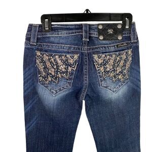 Miss Me Jeans Women's Size 26 Signature boot‎ cut Denim Embellished Pockets